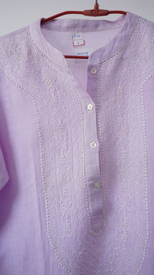 L7-P15: Lilac Linen Kurta (S)