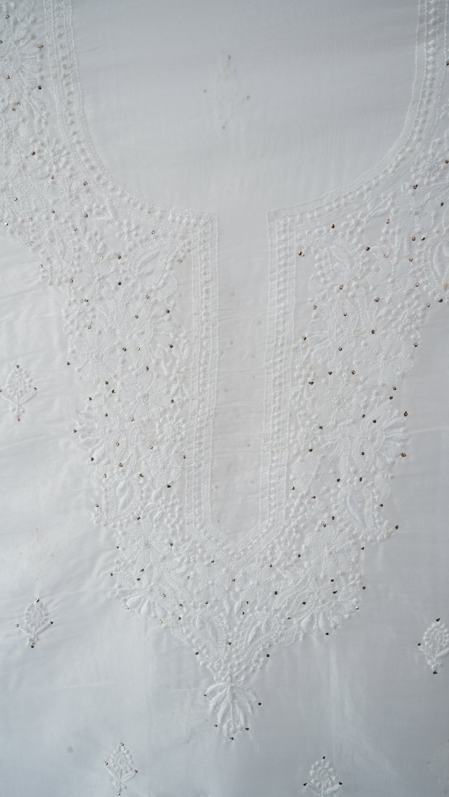 L7-P29: White Organza Running Kurta Material