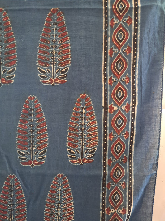 L4-P13: Indigo Leaf Cotton Stole