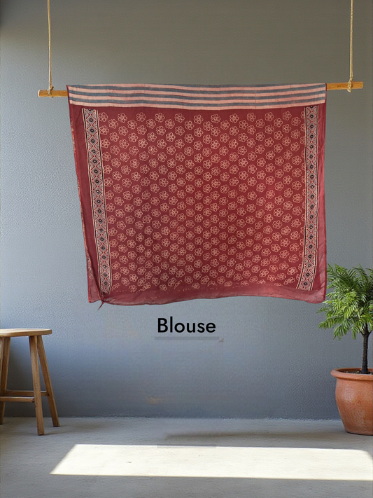 L4-P17: Red Color With Stripe Body Cotton Saree