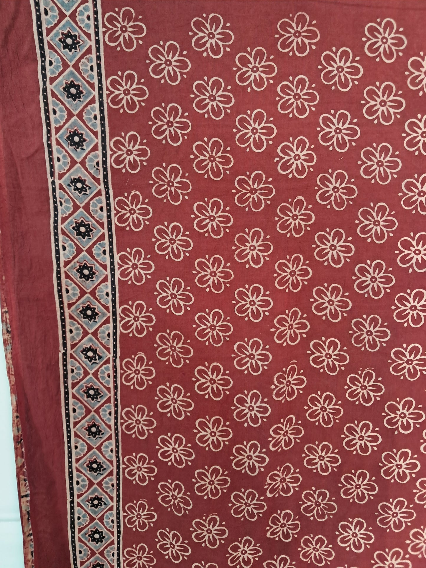 L4-P17: Red Color With Stripe Body Cotton Saree