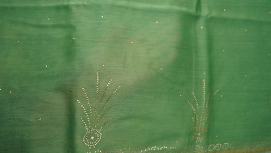 L7-P06: Parrot Green Cotton Silk Dupatta