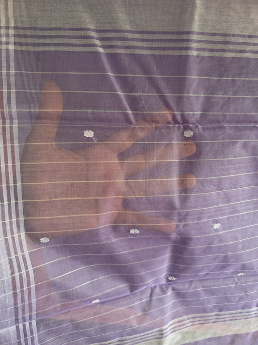 L6-P13: Lavender Cotton Silk Saree
