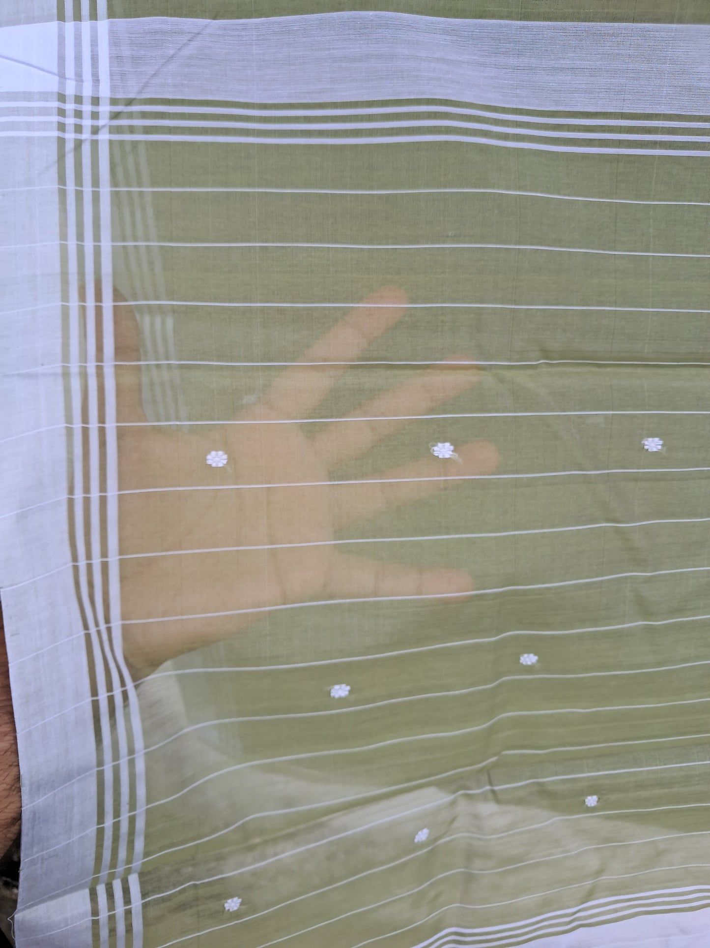 L6-P5: Light Mehndi Cotton Silk Saree