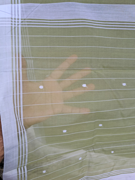 L6-P5: Light Mehndi Cotton Silk Saree