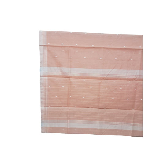 L6-P18: Pastel Peach Cotton Silk Saree
