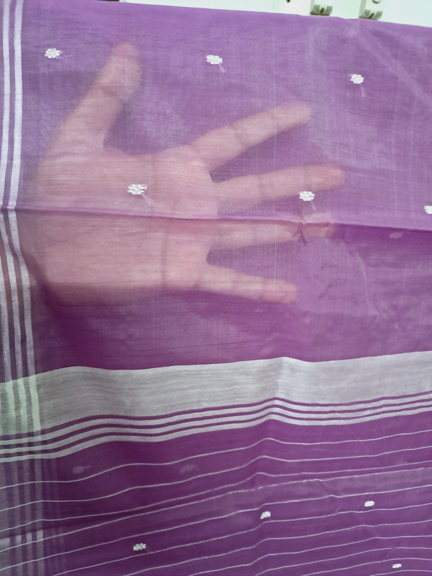 L6-P15: Purple Cotton Silk Saree