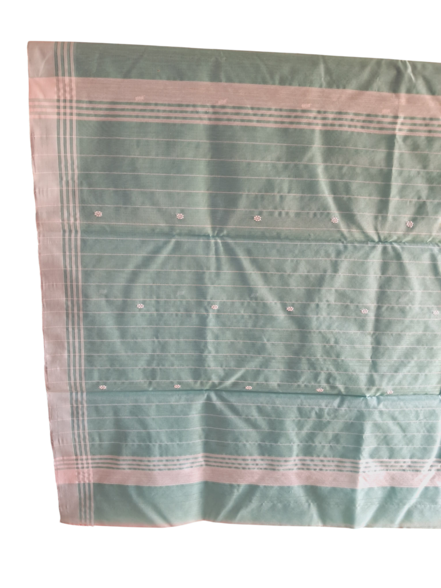 L6-P12: Aqua Blue Cotton Silk Saree