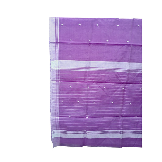 L6-P15: Purple Cotton Silk Saree