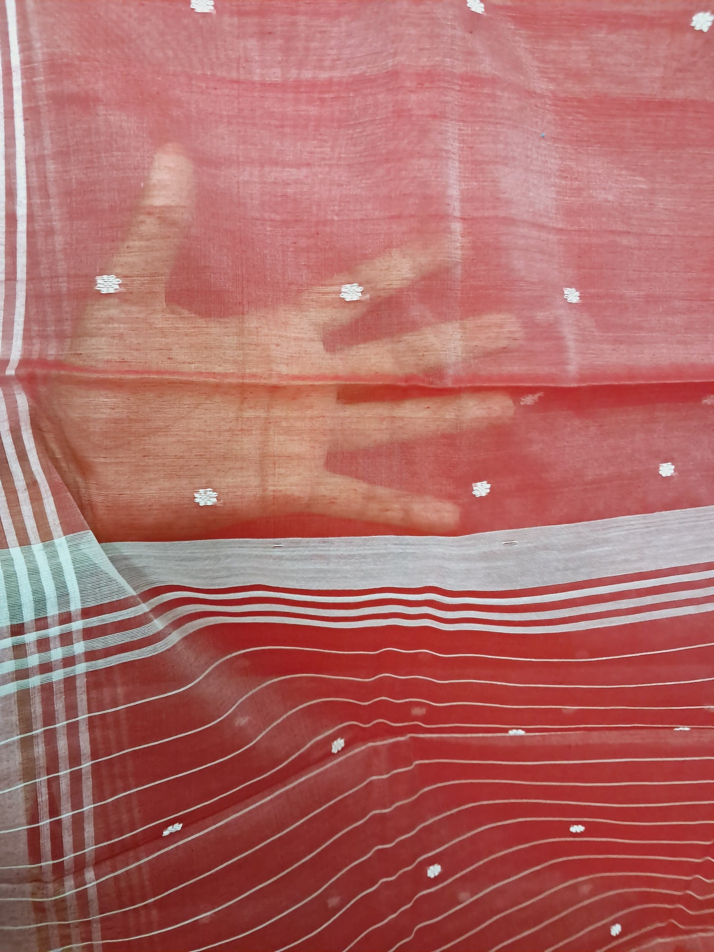 L6-P14: Red Cotton Silk Saree