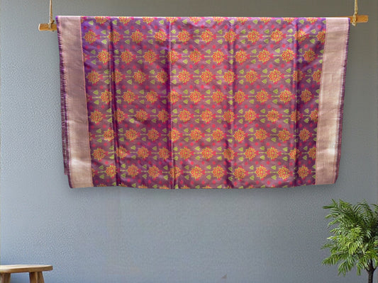 L8P04: Purple Dhoop Chhao Tanchoi Banarasi saree