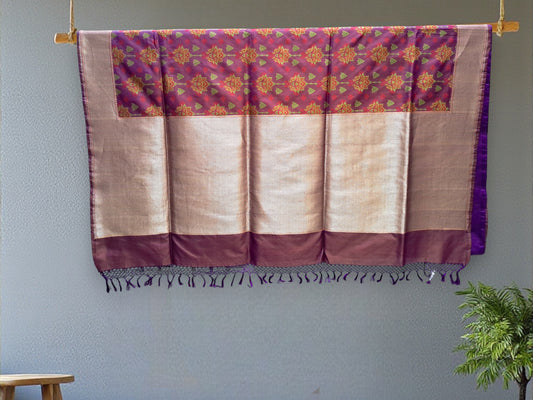 L8P04: Purple Dhoop Chhao Tanchoi Banarasi saree