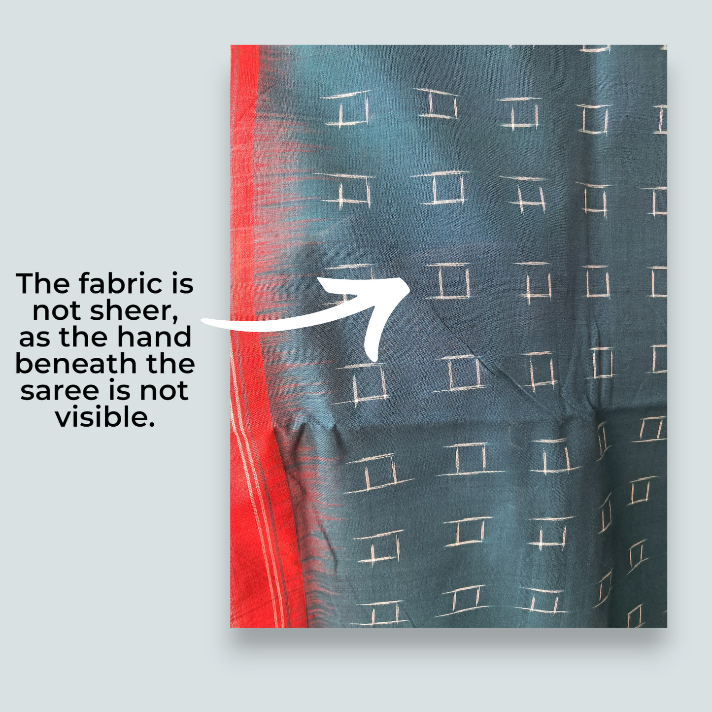 L9P02: Peacock Blue and Red Border Saree