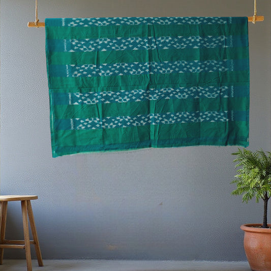 L9P03: Blue White Sea Green Saree