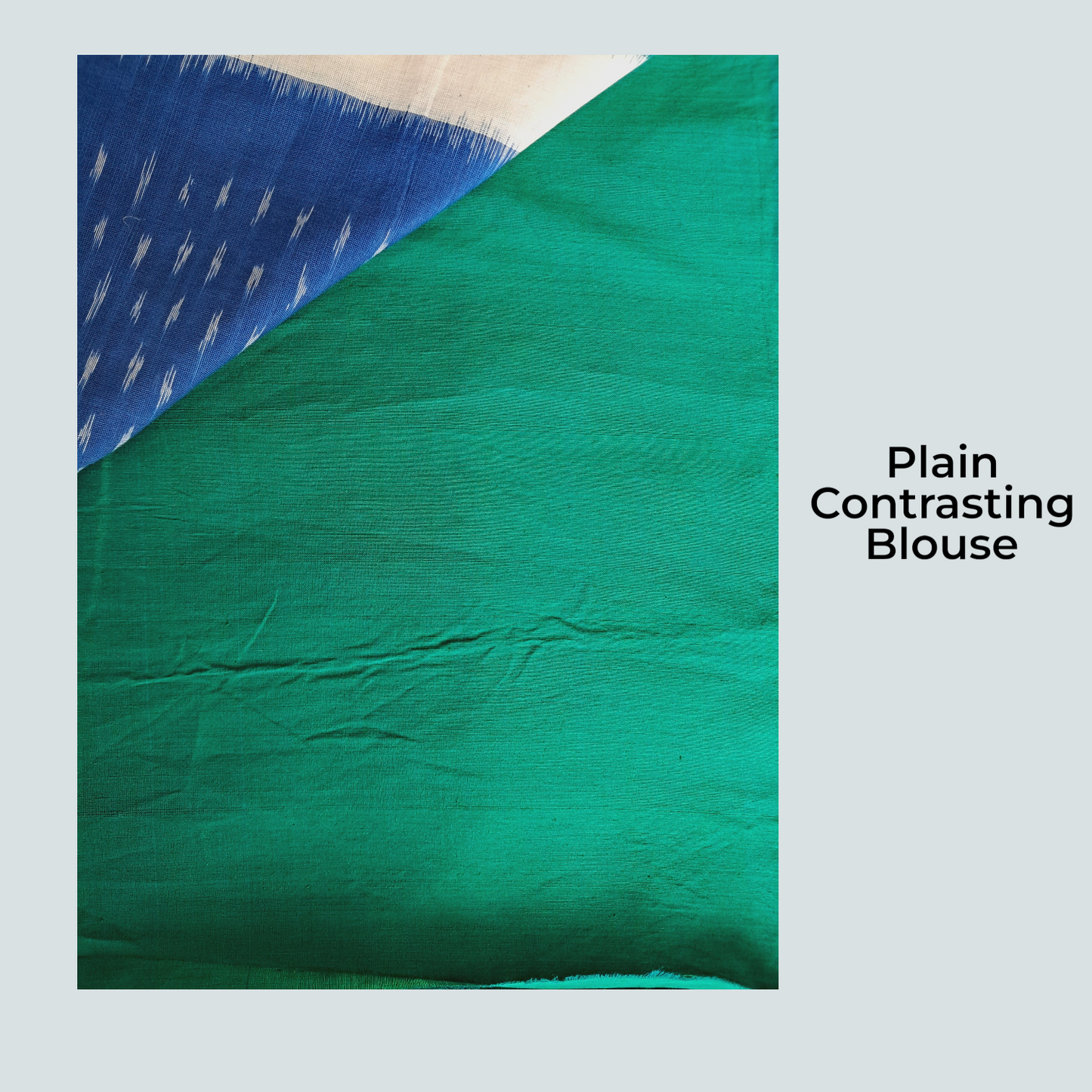 L9P03: Blue White Sea Green Saree