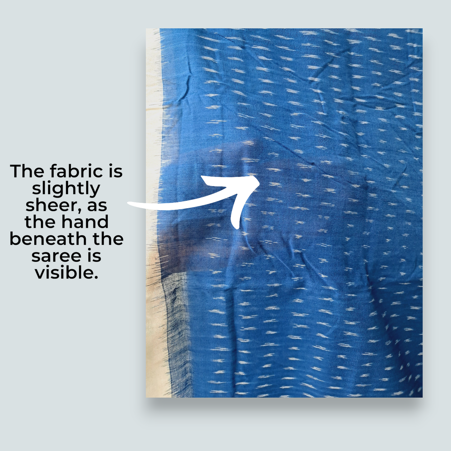 L9P03: Blue White Sea Green Saree