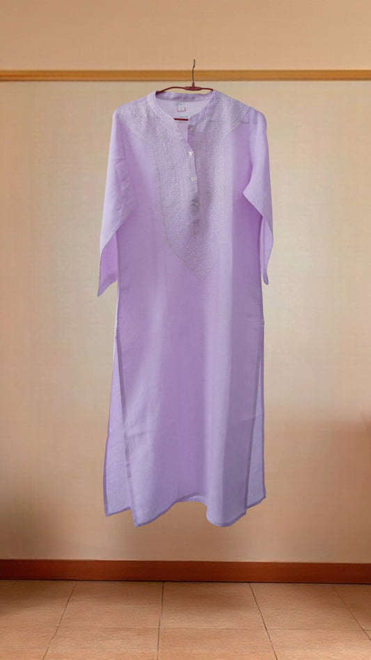 L7-P15: Lilac Linen Kurta (S)
