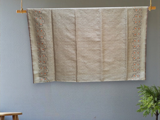 L8P03: Light Onion Pink Brocade Banarasi saree