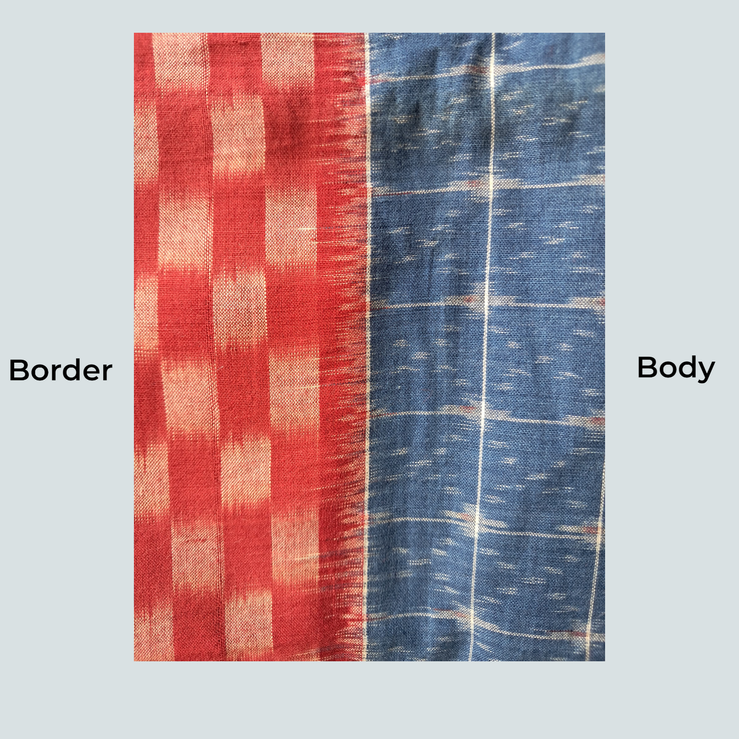 L9P06: Natural Colors Red and Blue Saree