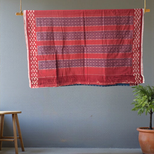 L9P06: Natural Colors Red and Blue Saree