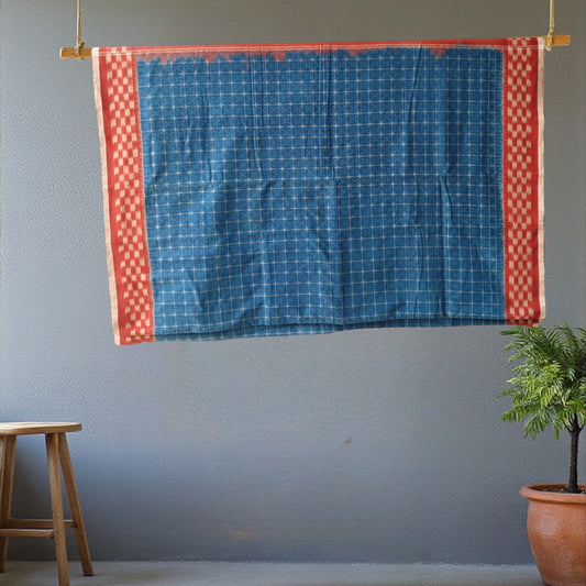 L9P06: Natural Colors Red and Blue Saree