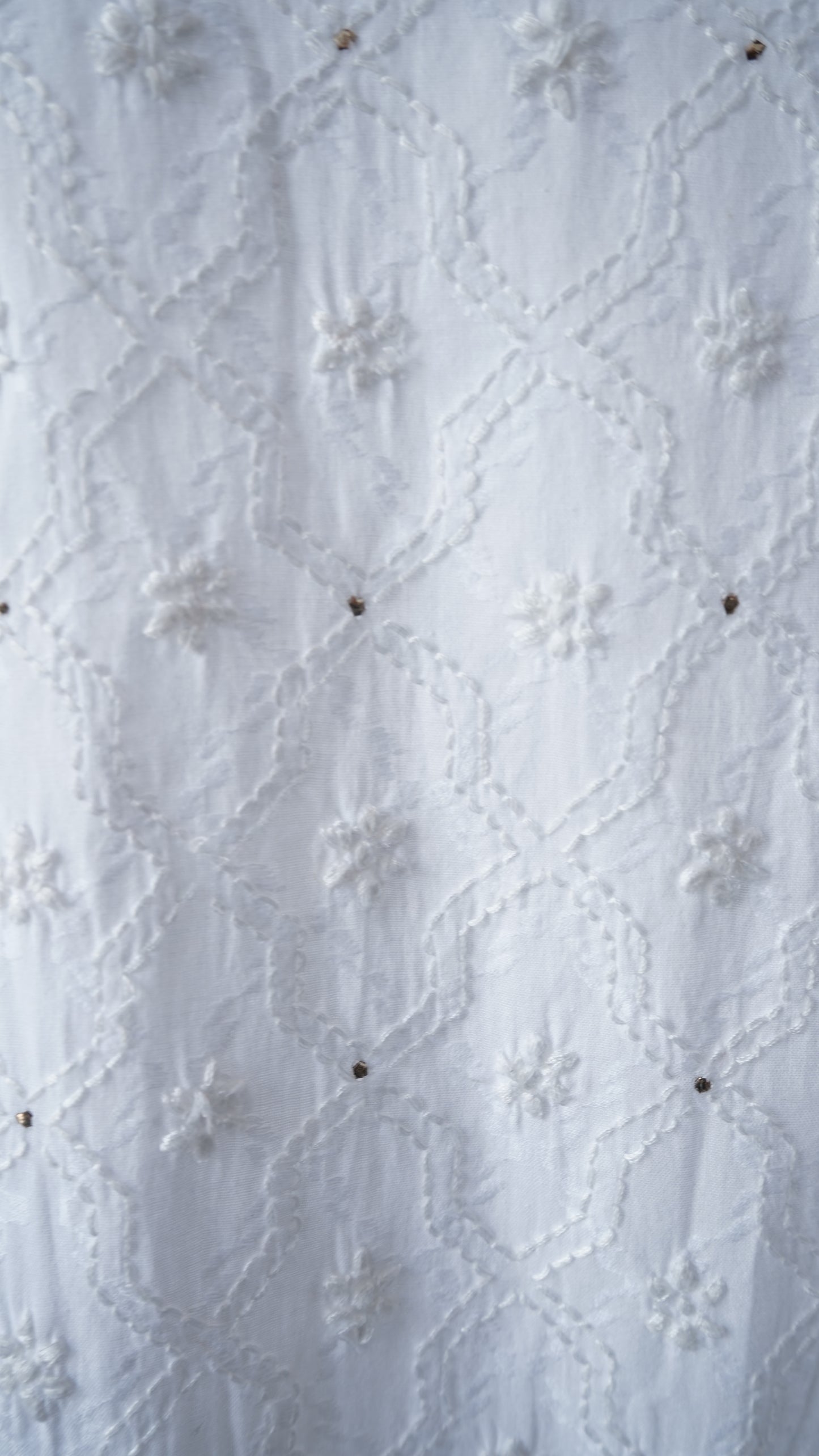 L7-P21: White Cotton A-Line Kurta (L)