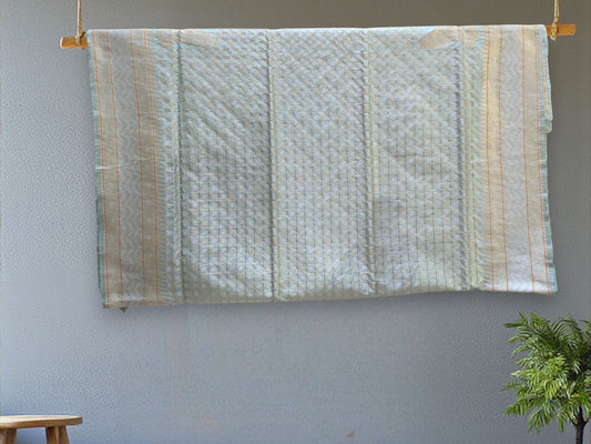 L8P13: Powder Blue Kadhua Banarasi saree