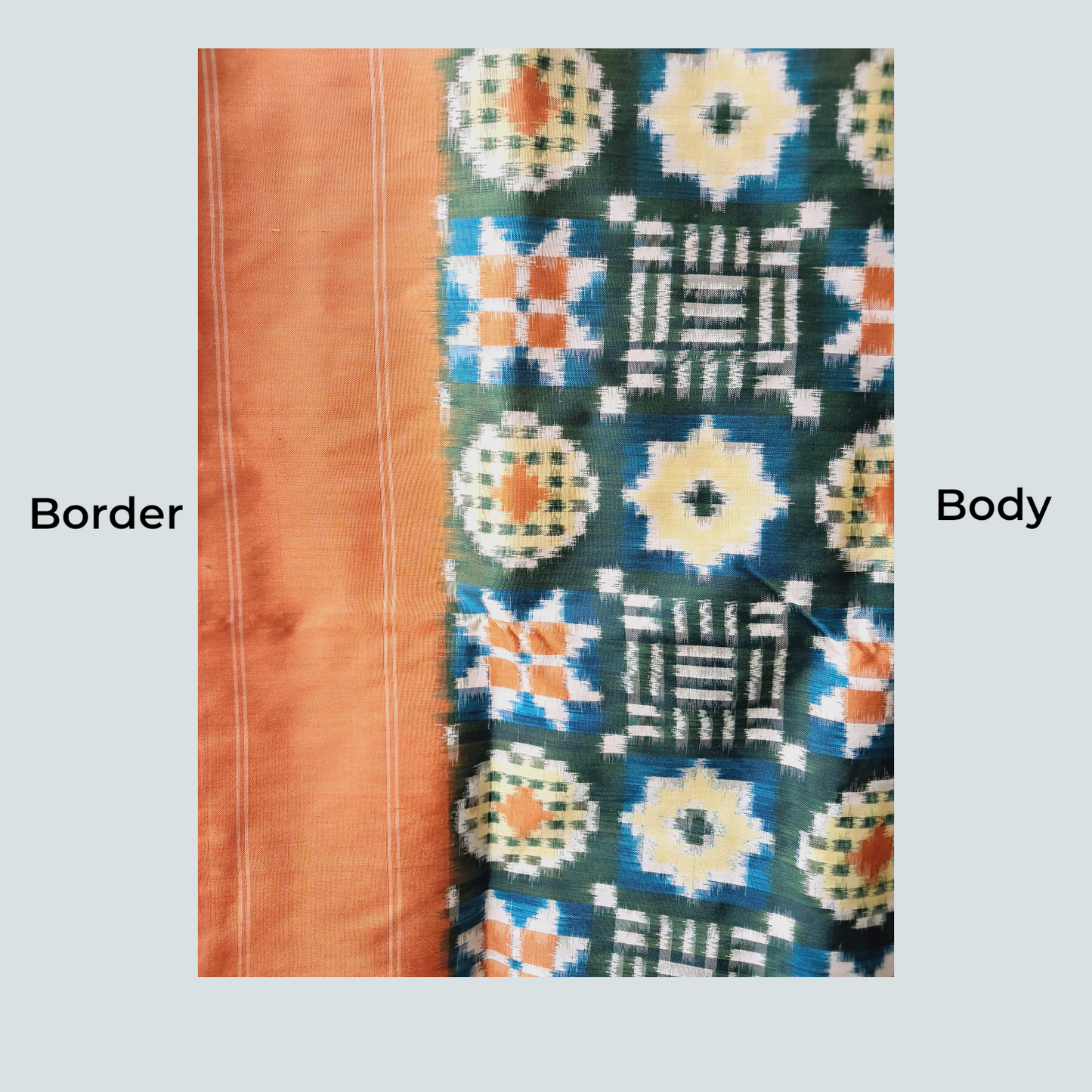 L9P13: Green and Blue Silk Saree