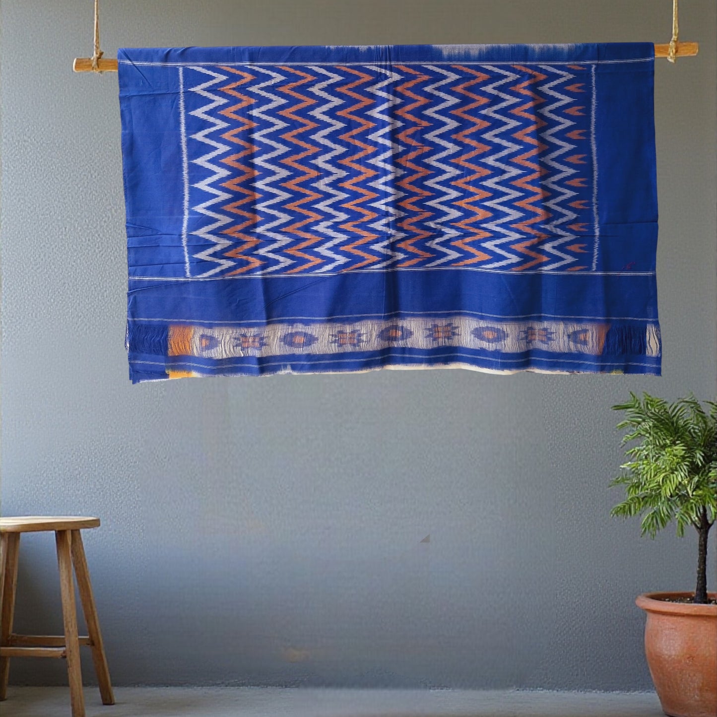 L9P14: White and Blue Saree