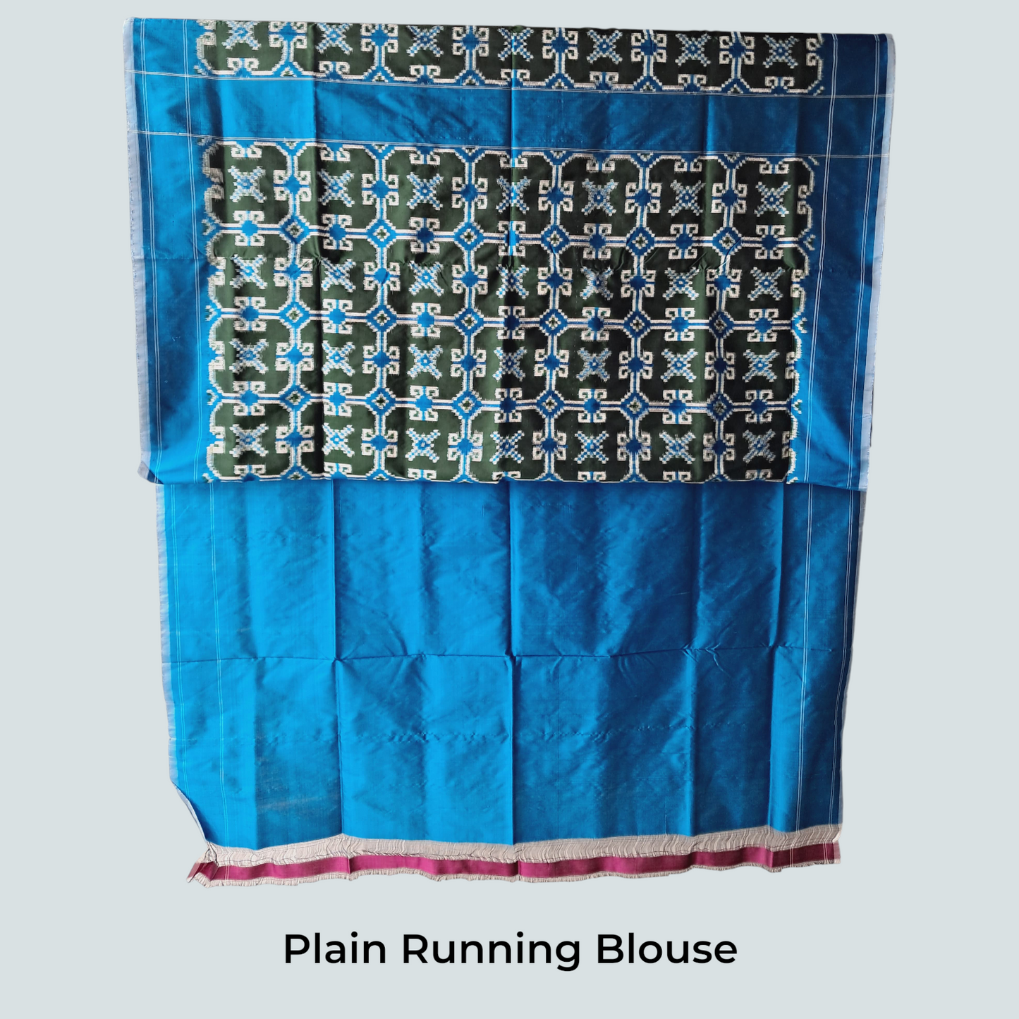 L9P10: Blue Green Silk saree