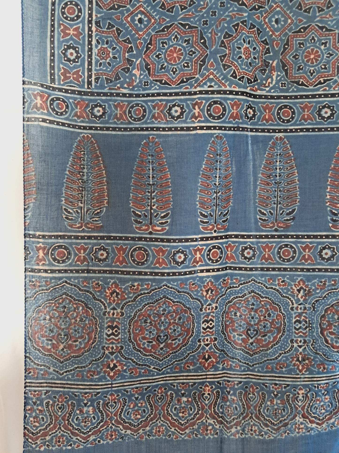 L4-P12: Indigo Geometrical Cotton Stole