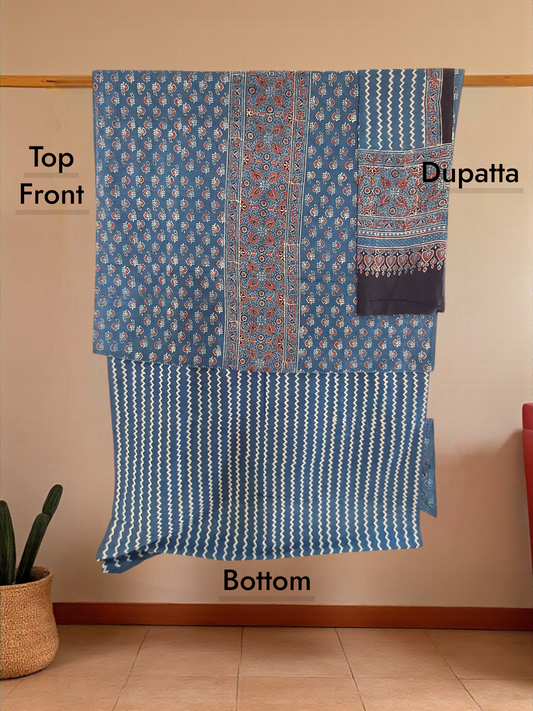 L4-P02: Indigo Paisley Cotton Suit