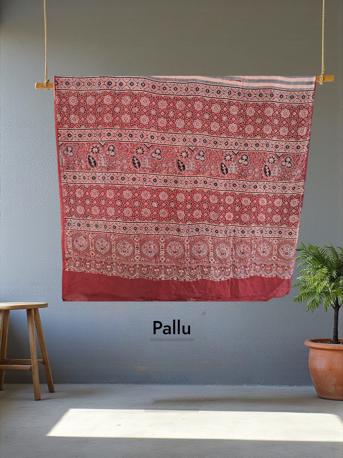 L4-P17: Red Color With Stripe Body Cotton Saree