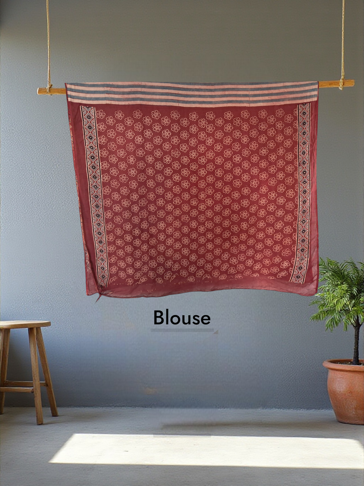 L4-P17: Red Color With Stripe Body Cotton Saree