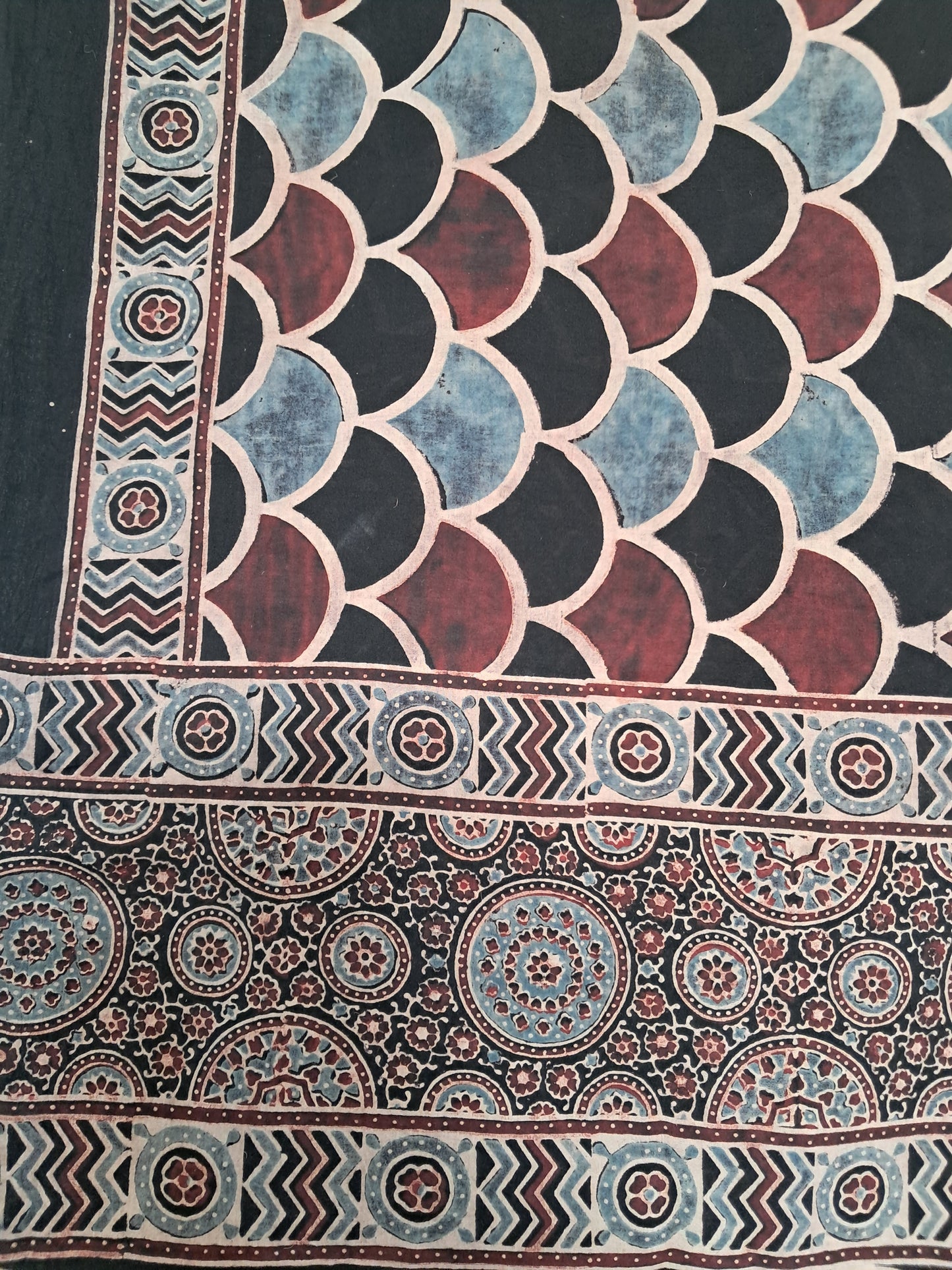 L4-P18: Black Half Circle Cotton Saree