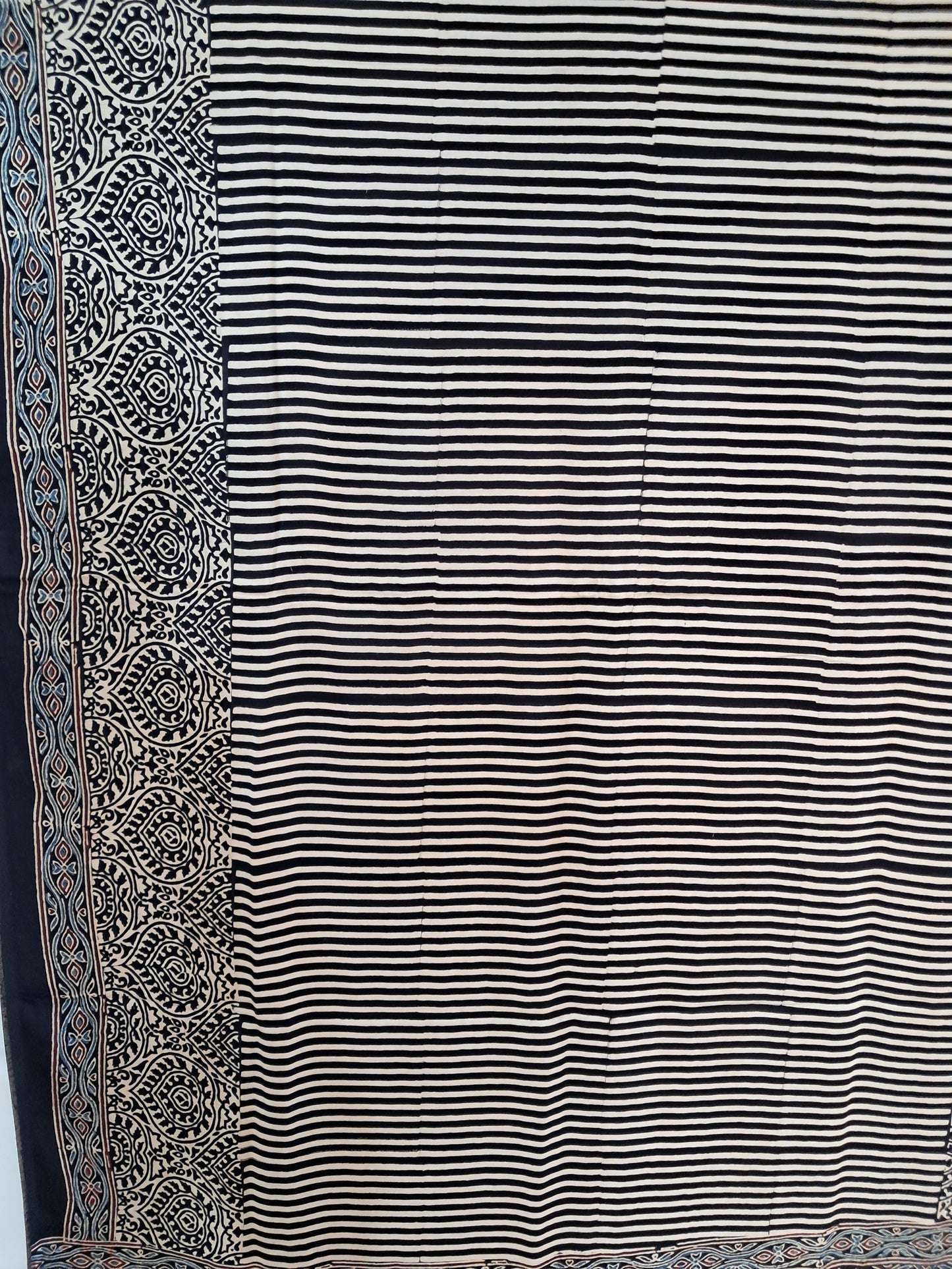 L4-P22: Black Color with Stripe Body Viscous Saree (Modal Silk)