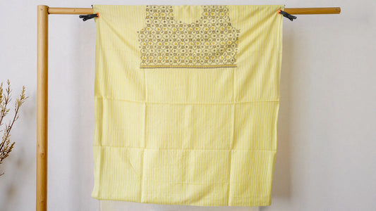L7-P30: Lemon Yellow Silk Kurta Material