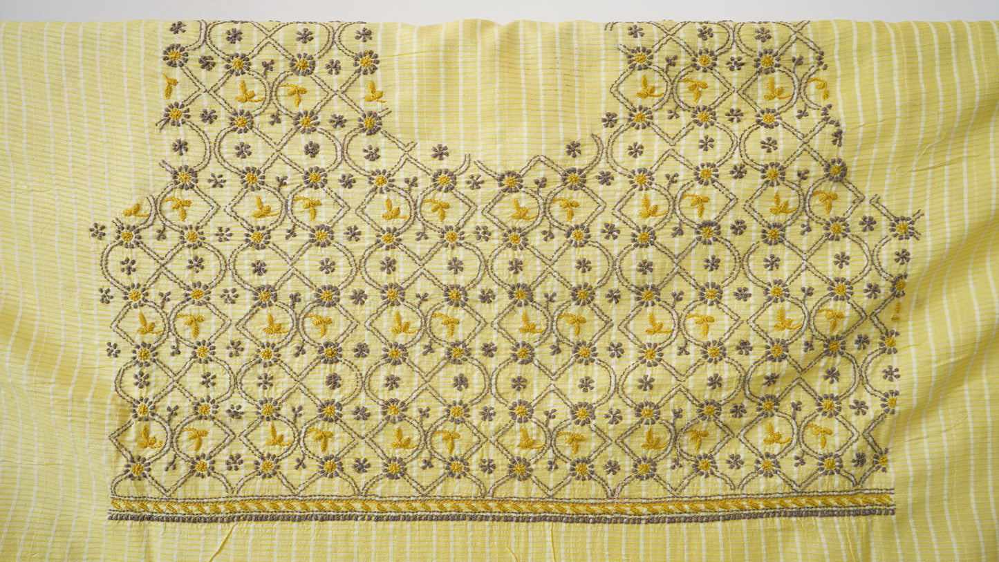 L7-P30: Lemon Yellow Silk Kurta Material