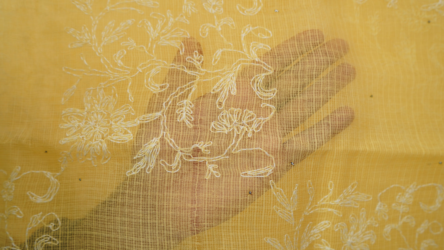 L7-P04: Lemon Yellow Kota Doriya Dupatta