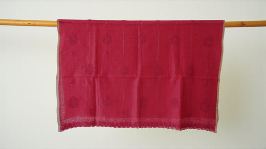 L7-P05: Deep Red Cotton Silk Dupatta