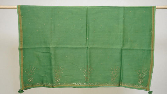 L7-P06: Parrot Green Cotton Silk Dupatta