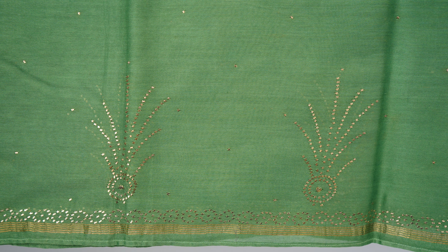 L7-P06: Parrot Green Cotton Silk Dupatta
