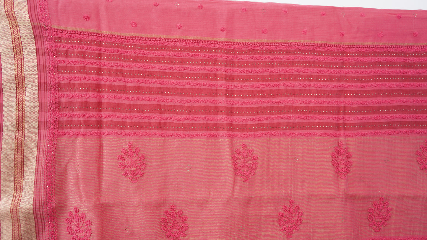 L7-P07: Onion Pink Cotton Silk Saree
