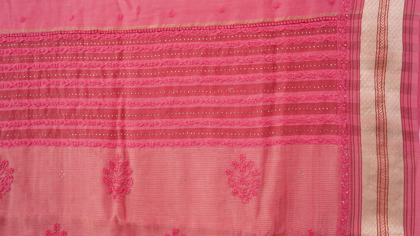 L7-P07: Onion Pink Cotton Silk Saree