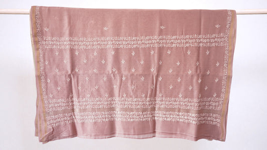 L7-P08: Beige Pink Cotton Silk Saree