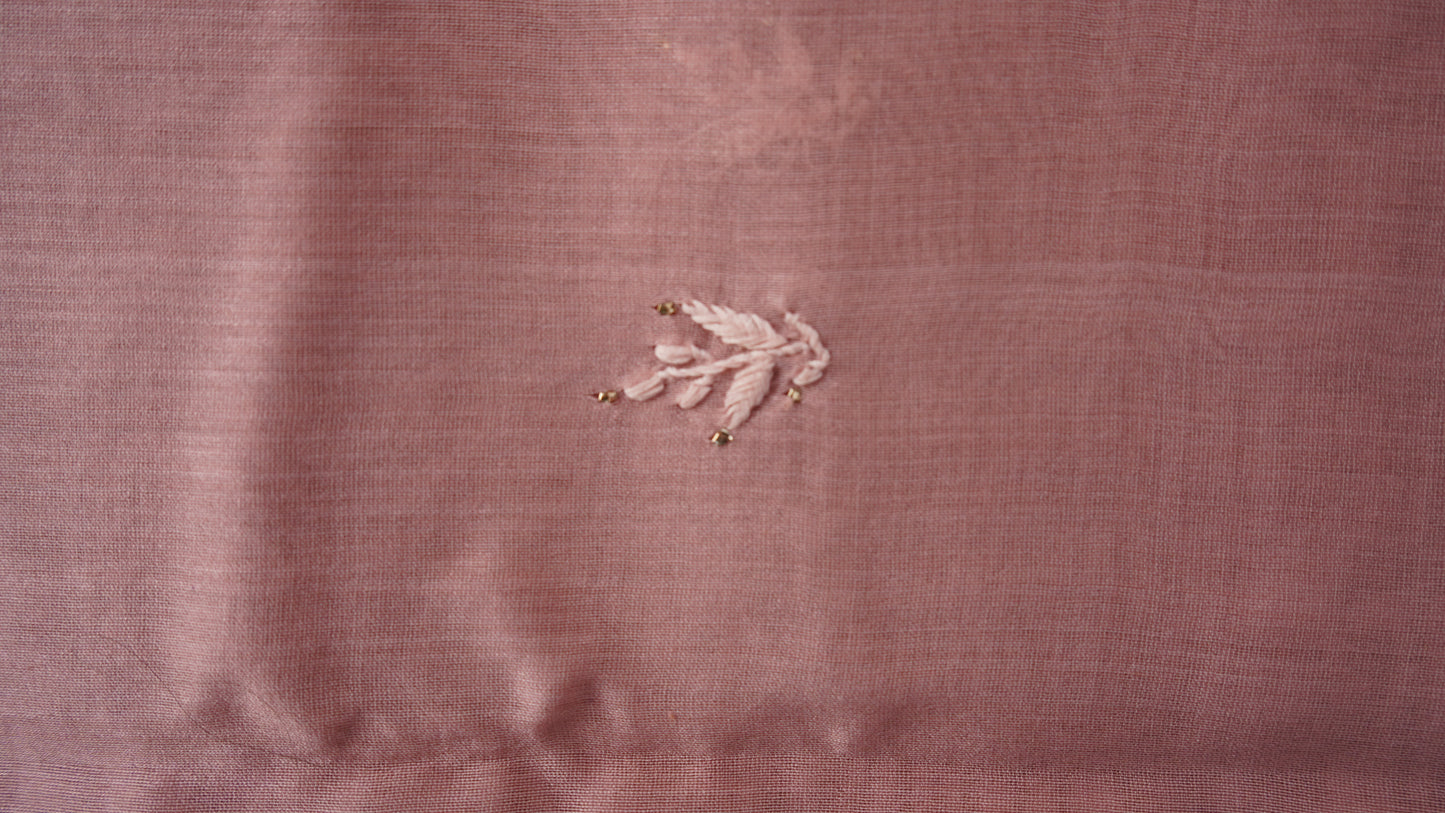 L7-P08: Beige Pink Cotton Silk Saree