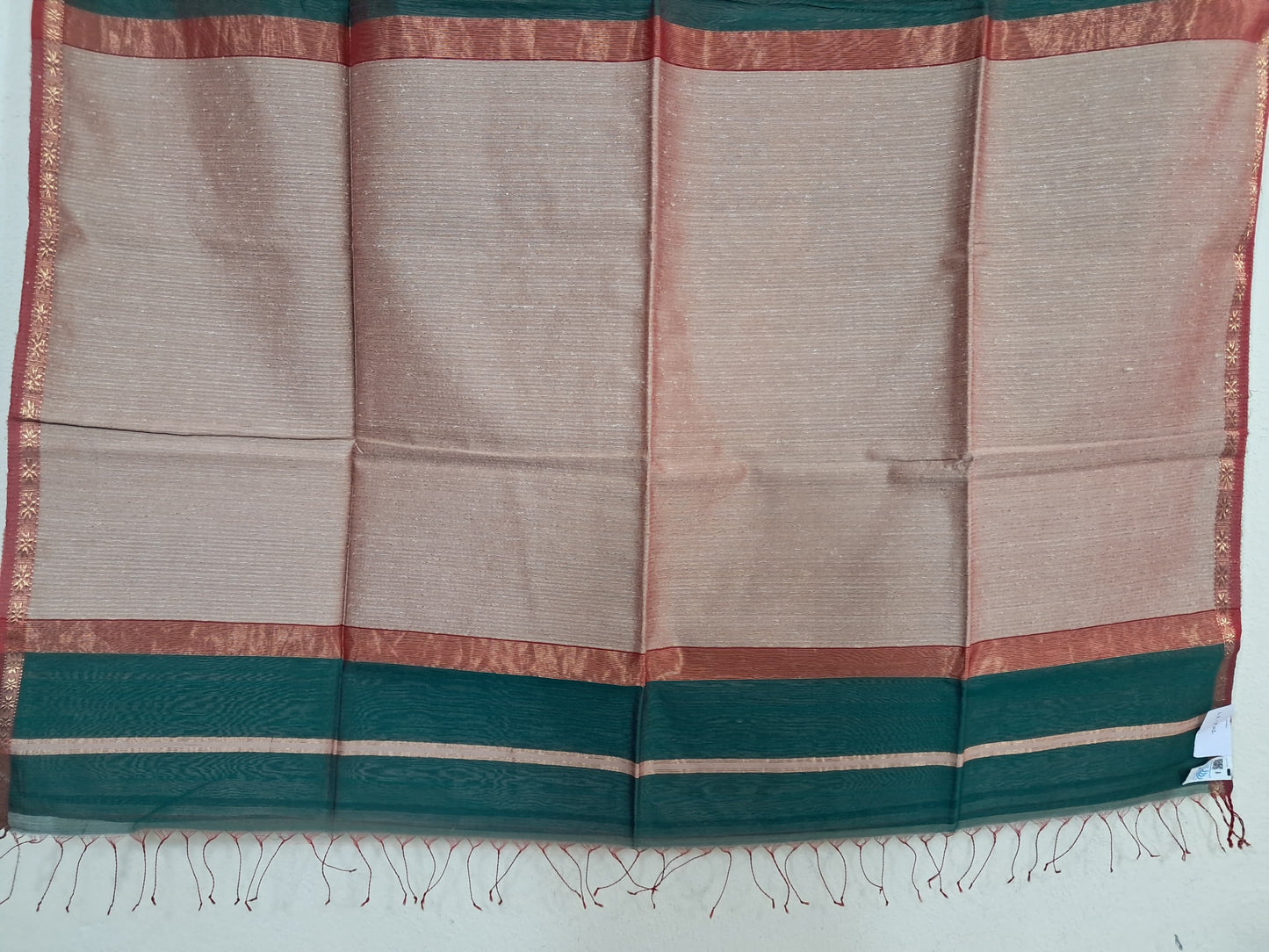 P01 - Green Maheshwari Cotton Silk Saree