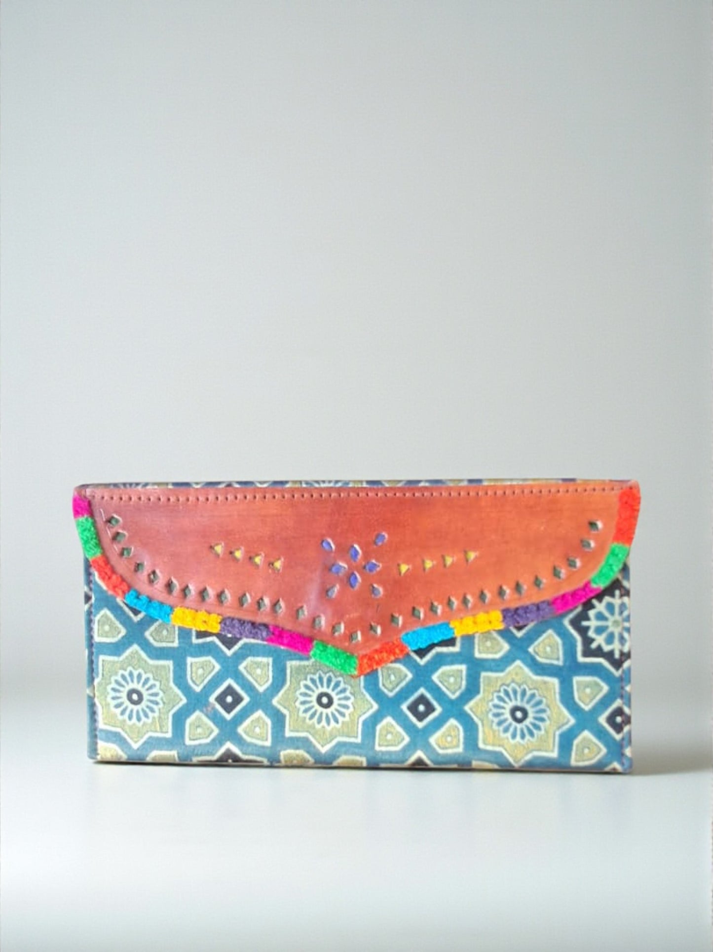 L5-P04: Ajrakh Leather Wallet