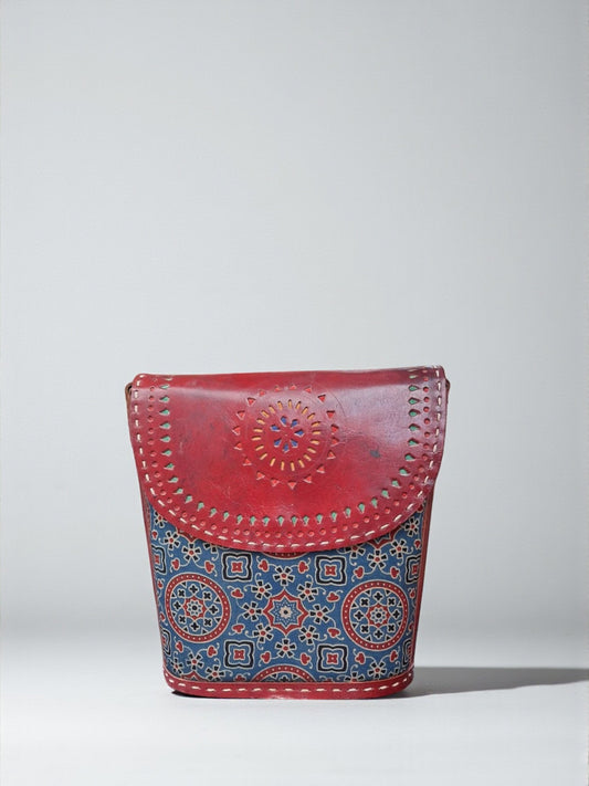 L5-P24: Ajrakh Leather Bag
