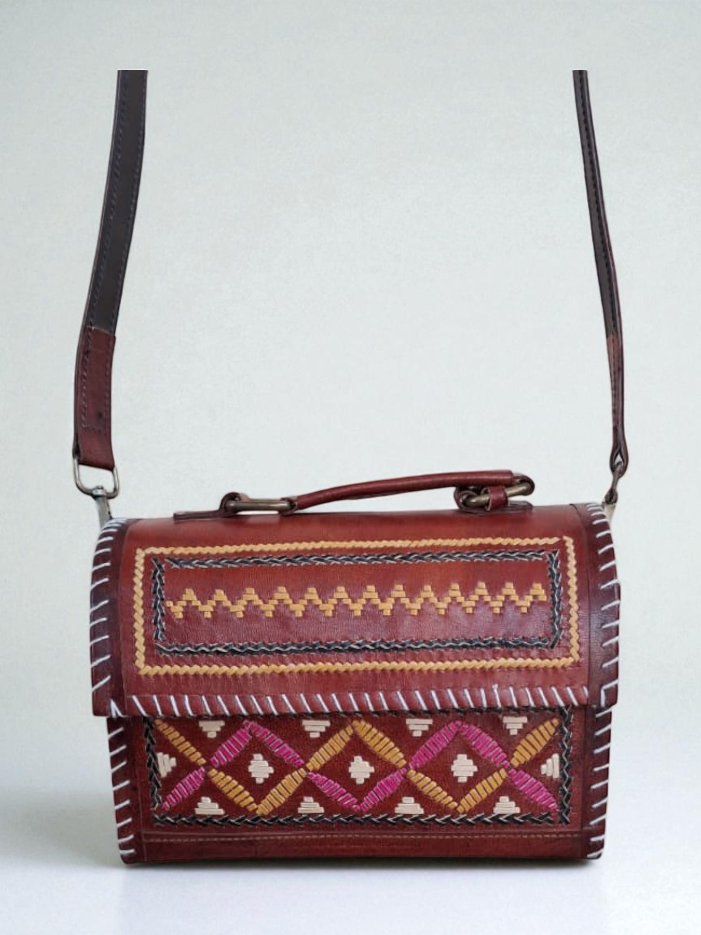 L5-P13: Colorful Box Leather Bag